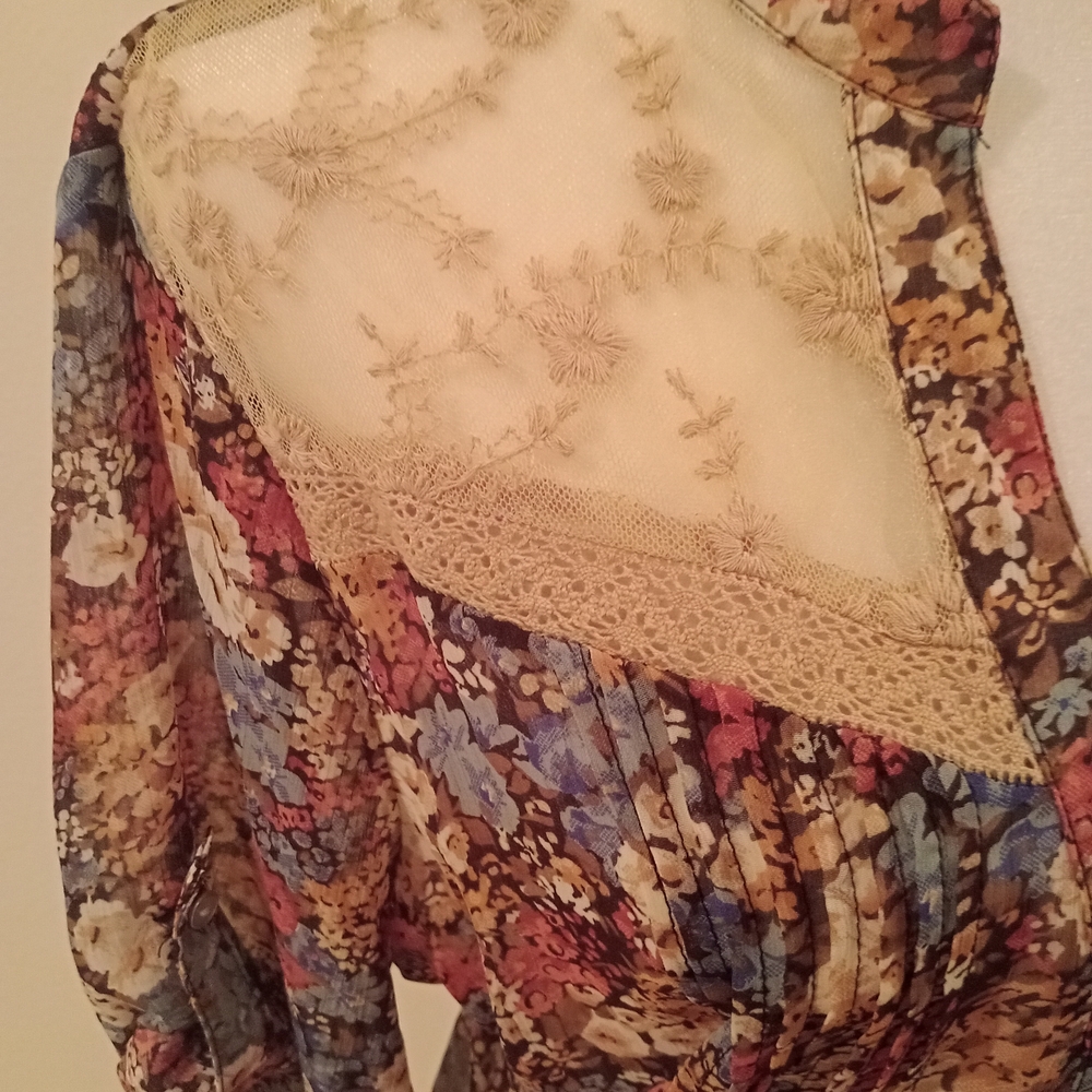 American Rag Floral Sheer Blouse - Multicolor - Picture 5 of 9